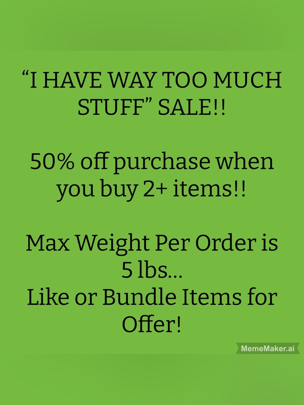 SALE!! 50% OFF WHEN YOU PURCHASE 2+ ITEMS!!